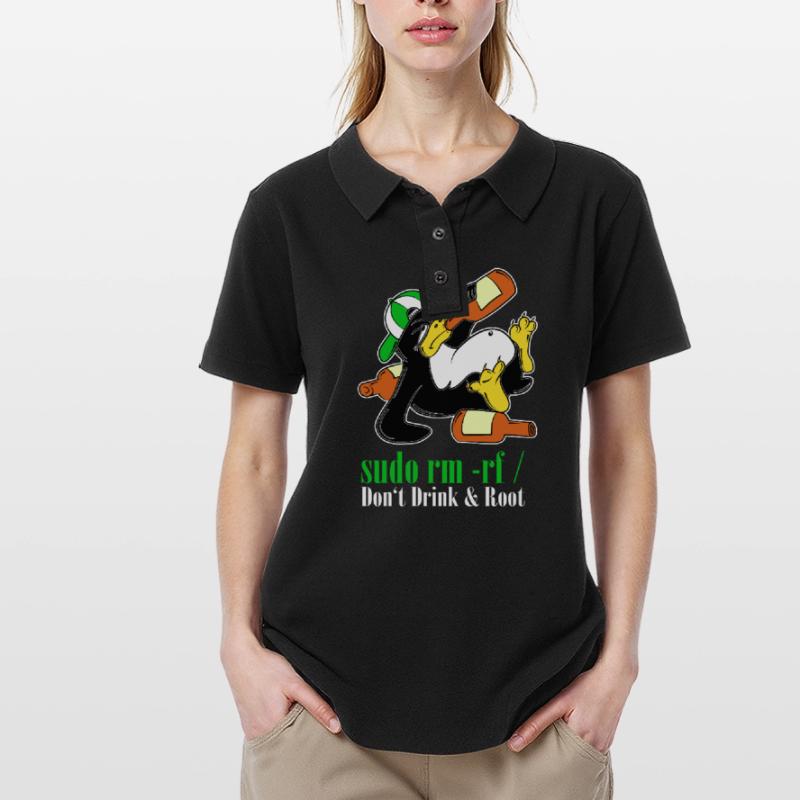 Linux Penguin Sudo Admin Funny Computer Science PC Nerd Polo Femme