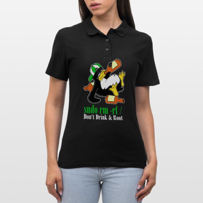 Linux Penguin Sudo Admin Funny Computer Science PC Nerd Polo Femme