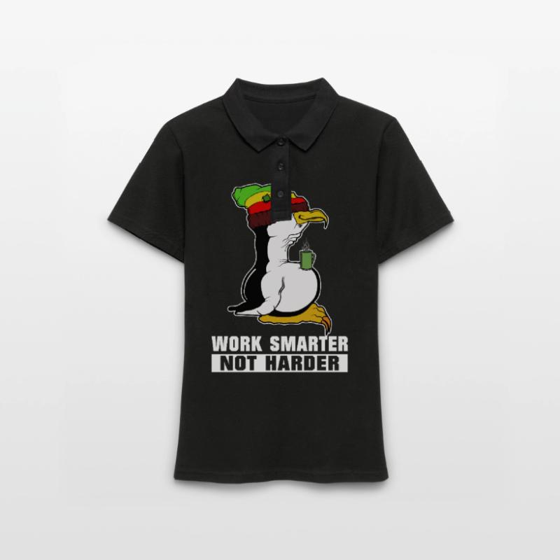 Pause café pingouin Linux Rasta Informatik PC Nerd Polo Femme