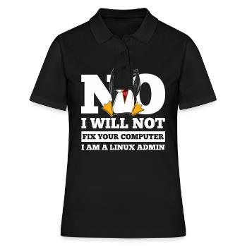 Correction de l'ordinateur Linux SysAdmin Hacker Coder Penguin - Polo Femme - noir - Devant - Ailine (174cm)