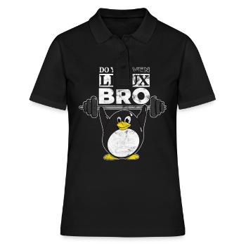 Do You Even Linux Bro Linux Pinguin hebt Gewichte - Frauen Polo Shirt - Schwarz - Vorne - Ailine (174cm)