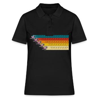 Schneemobil Vintage Color Braap Parade - Frauen Polo Shirt - Schwarz - Vorne - Ailine (174cm)