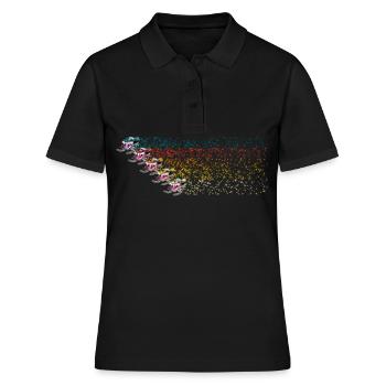 Schneemobil Retro Sternen Parade für - Frauen Polo Shirt - Schwarz - Vorne - Ailine (174cm)