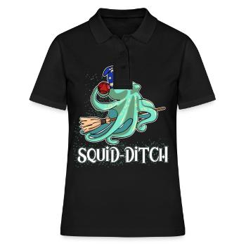 Squid-Ditch On A Broom Magical Octopus Costum - Frauen Polo Shirt - Schwarz - Vorne - Ailine (174cm)