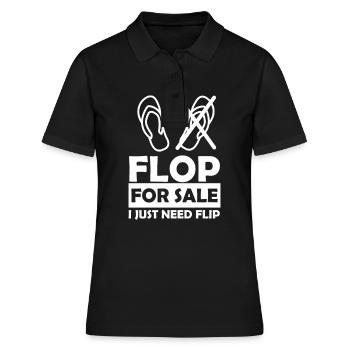 Funny Flop For Sale Flip ist für Beinamputierte - Frauen Polo Shirt - Schwarz - Vorne - Ailine (174cm)
