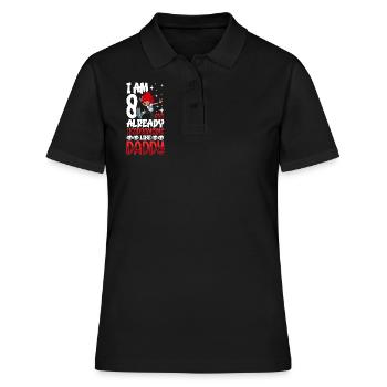 Ich bin 8 - Mädchen Rocker - Frauen Polo Shirt - Schwarz - Vorne - Ailine (174cm)