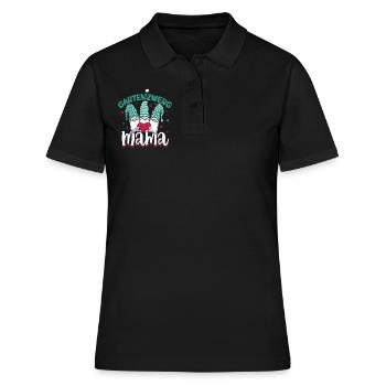 Gartenzwerg Mama - Frauen Polo Shirt - Schwarz - Vorne - Ailine (174cm)