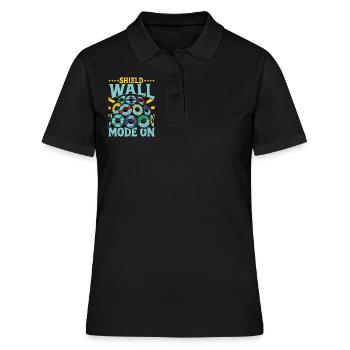 Mode Mur de bouclier activé - Viking Shield Wall - Polo Femme - noir - Devant - Ailine (174cm)
