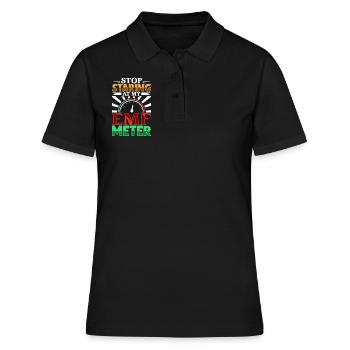 Starr nicht auf mein EMF Meter - Geisterjäger - Frauen Polo Shirt - Schwarz - Vorne - Ailine (174cm)