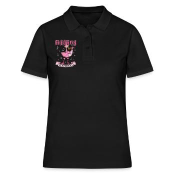 Fiddling Flamingo - Flamingo on the violin - Women's Polo Shirt - black - Front - Ailine (174cm)