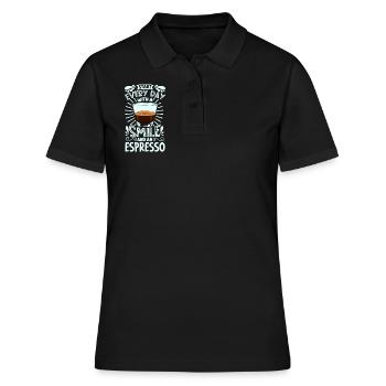 Souriez avec un expresso - Polo Femme - noir - Devant - Ailine (174cm)