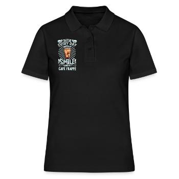 Souriez avec Café Frappé - Polo Femme - noir - Devant - Ailine (174cm)