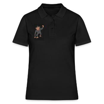 Ich liebe Schimpansen - Schimpanse - Frauen Polo Shirt - Schwarz - Vorne - Ailine (174cm)