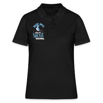 Lieblingstier - Blauhäher - Frauen Polo Shirt - Schwarz - Vorne - Ailine (174cm)