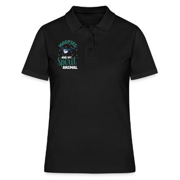 Lieblingstier - Elster - Frauen Polo Shirt - Schwarz - Vorne - Ailine (174cm)