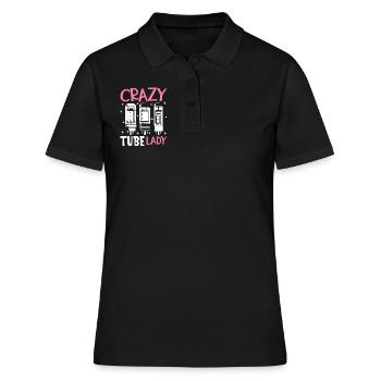 Crazy Tube Lady - Amplificateur à tubes - Polo Femme - noir - Devant - Ailine (174cm)