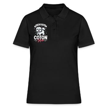 Coton de Tulear Mama - Polo Femme - noir - Devant - Ailine (174cm)