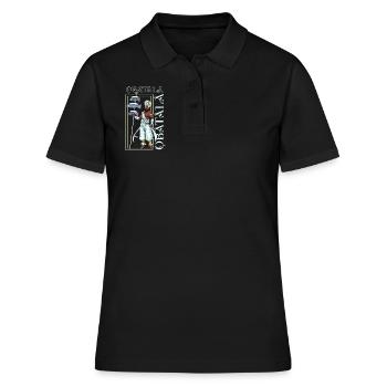 Yoruba Gott - Obatala - Frauen Polo Shirt - Schwarz - Vorne - Ailine (174cm)