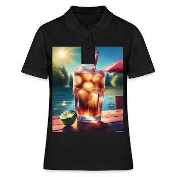 Kaltes Cola-Getränk - Frauen Polo Shirt - Schwarz - Vorne - Ailine (174cm)