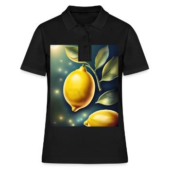 Gesunde Zitrone Zitrone - Frauen Polo Shirt - Schwarz - Vorne - Ailine (174cm)