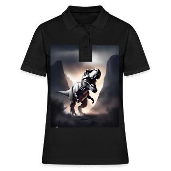 Dinosaure tyrannosaure rex impressionnant - Polo Femme - noir - Devant - Ailine (174cm)