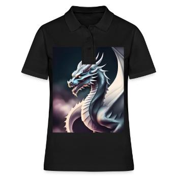 Drachen-Silhouette - Frauen Polo Shirt - Schwarz - Vorne - Ailine (174cm)