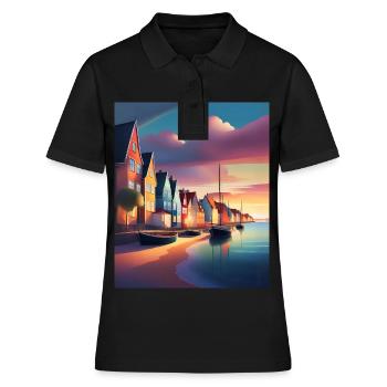 Port de la ville de Denmark - Polo Femme - noir - Devant - Ailine (174cm)