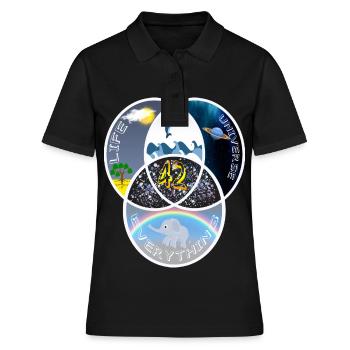 42 Answer Life Universe - Women's Polo Shirt - black - Front - Ailine (174cm)