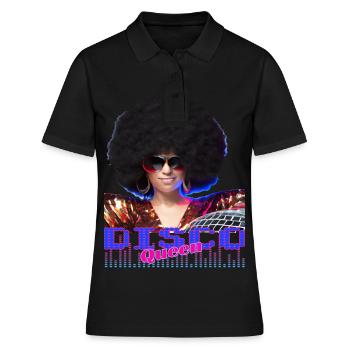 Disco Queen Discoqueen Clubbing 90s 70s Party - Polo Femme - noir - Devant - Ailine (174cm)