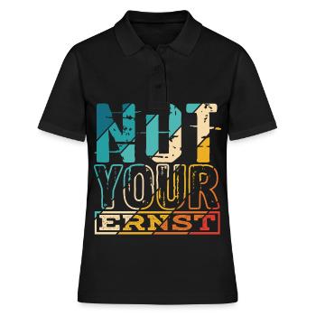 Not Your Ernst Nicht dein Ernst Denglisch als Gesc - Frauen Polo Shirt - Schwarz - Vorne - Ailine (174cm)