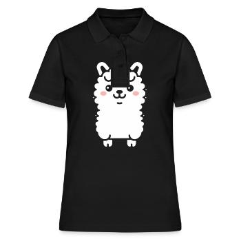 Baby-Lama - Frauen Polo Shirt - Schwarz - Vorne - Ailine (174cm)