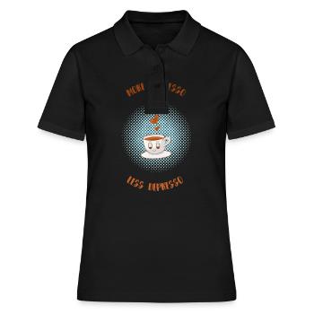Espresso, Coffee, Kaffee, Latte, Geschenkidee, Fun - Frauen Polo Shirt - Schwarz - Vorne - Ailine (174cm)