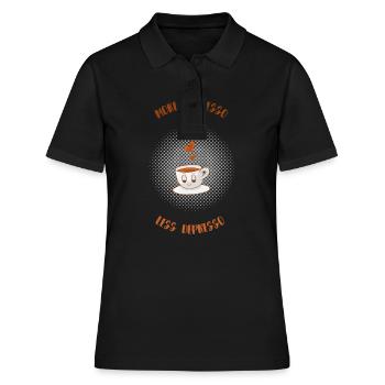 Espresso, Coffee, Kaffee, Latte, Geschenkidee, Fun - Frauen Polo Shirt - Schwarz - Vorne - Ailine (174cm)