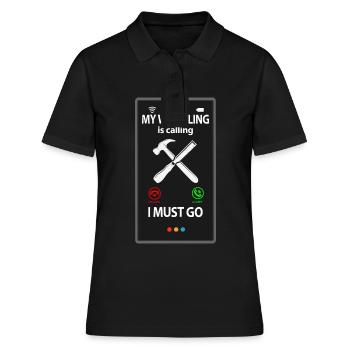 Whittling Holzschnitzer Holz Schnitzen Spruch - Frauen Polo Shirt - Schwarz - Vorne - Ailine (174cm)