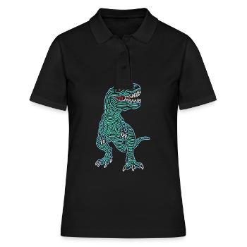 Dinosaure Sauvage Dinosaure Tyrannosaure Dinosaures - Polo Femme - noir - Devant - Ailine (174cm)
