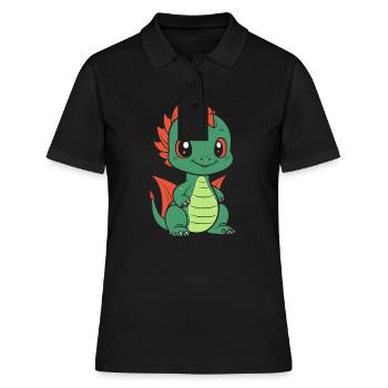 Baby Dragon - Women's Polo Shirt - black - Front - Ailine (174cm)