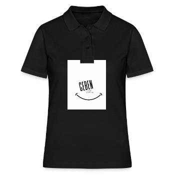 Geben ist Glueck Black and White - Frauen Polo Shirt - Schwarz - Vorne - Ailine (174cm)