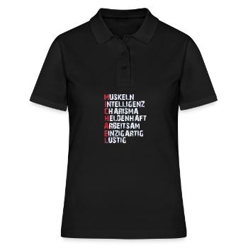 Michael - Frauen Polo Shirt - Schwarz - Vorne - Ailine (174cm)