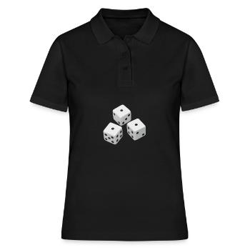 Realistische Würfel Geschenkidee - Frauen Polo Shirt - Schwarz - Vorne - Ailine (174cm)
