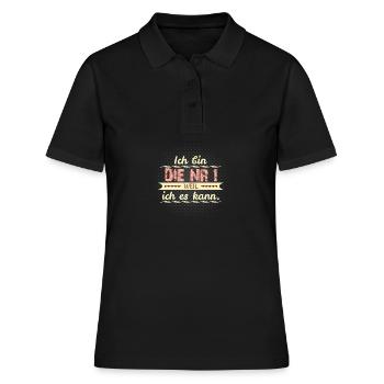 nummer 1 weil ich es kann - Frauen Polo Shirt - Schwarz - Vorne - Ailine (174cm)