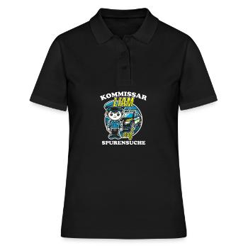 Kommissar Liam Spurensuche - Frauen Polo Shirt - Schwarz - Vorne - Ailine (174cm)
