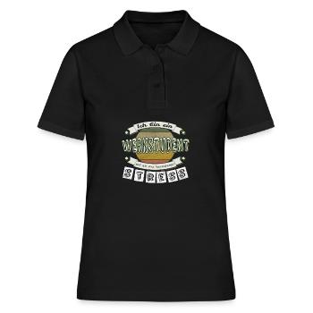 Werkstudent - soll ich das übersetzen? STRESS - Frauen Polo Shirt - Schwarz - Vorne - Ailine (174cm)