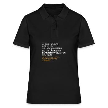 Home Office länge Bearbeitungszeit - Frauen Polo Shirt - Schwarz - Vorne - Ailine (174cm)