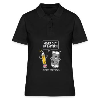 drôle humour sarcasme smartphon - Polo Femme - noir - Devant - Ailine (174cm)