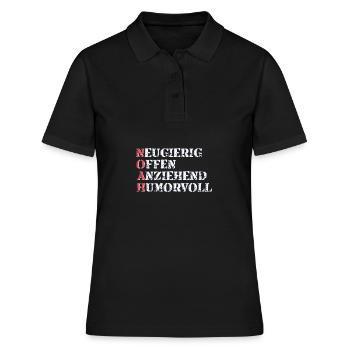 noah - Frauen Polo Shirt - Schwarz - Vorne - Ailine (174cm)