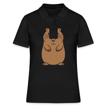 Humour petit castor - Polo Femme - noir - Devant - Ailine (174cm)