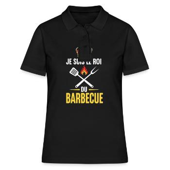JE SUIS LE ROI du bbq - Polo Femme - noir - Devant - Ailine (174cm)