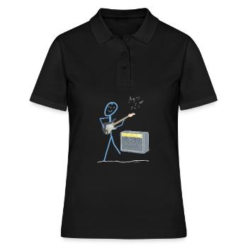 Power Guitar Stick Figure Music Amplificateur Son - Polo Femme - noir - Devant - Ailine (174cm)