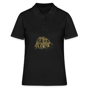 Motifs illustrés avec tortue - Polo Femme - noir - Devant - Ailine (174cm)