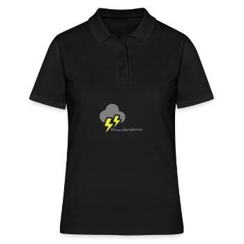 Weather, thunderstorm - Wetter, Donner Sturm - Frauen Polo Shirt - Schwarz - Vorne - Ailine (174cm)